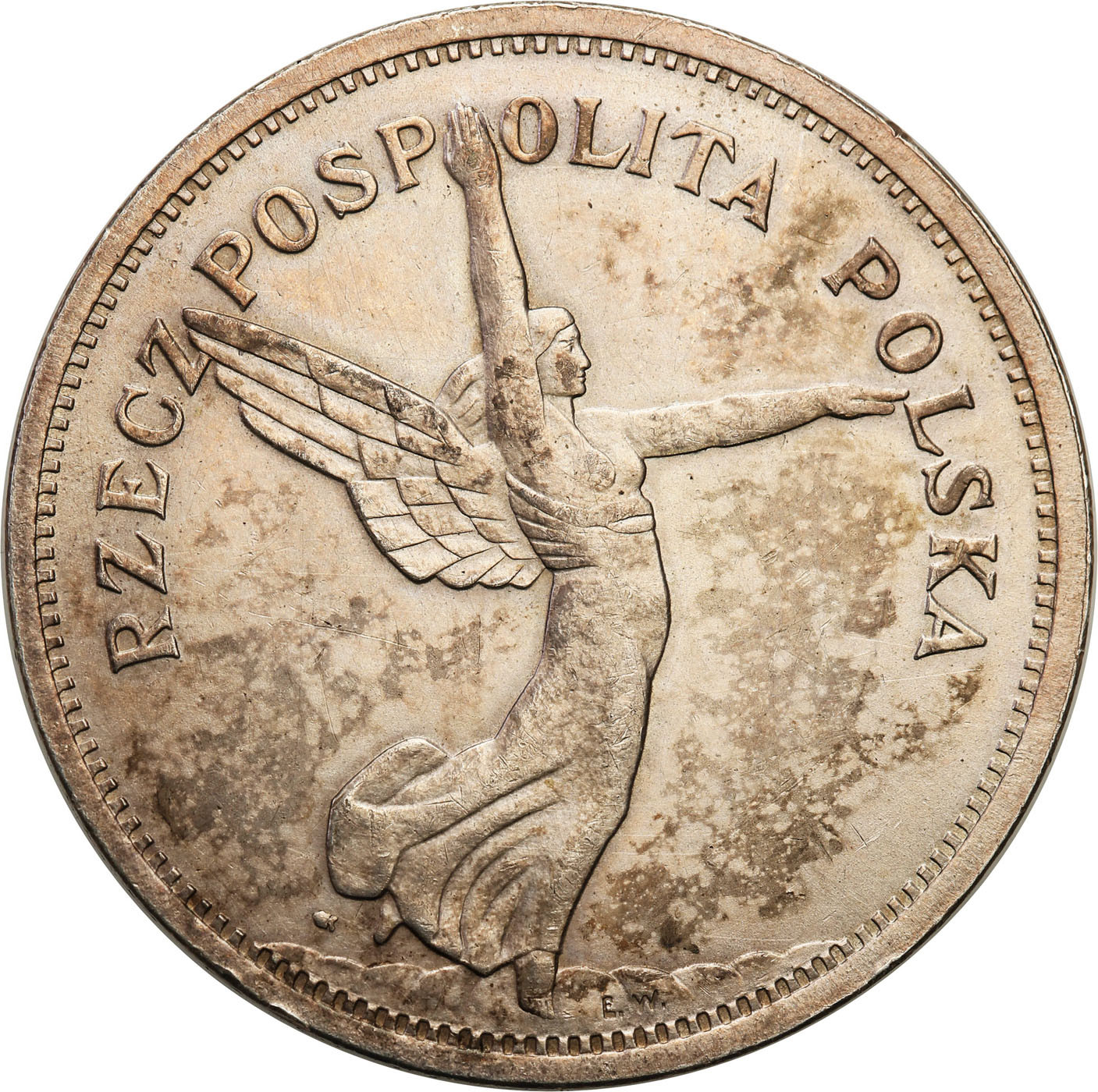 II RP. 5 złotych 1928 Nike ze znakiem mennicy - PIĘKNA